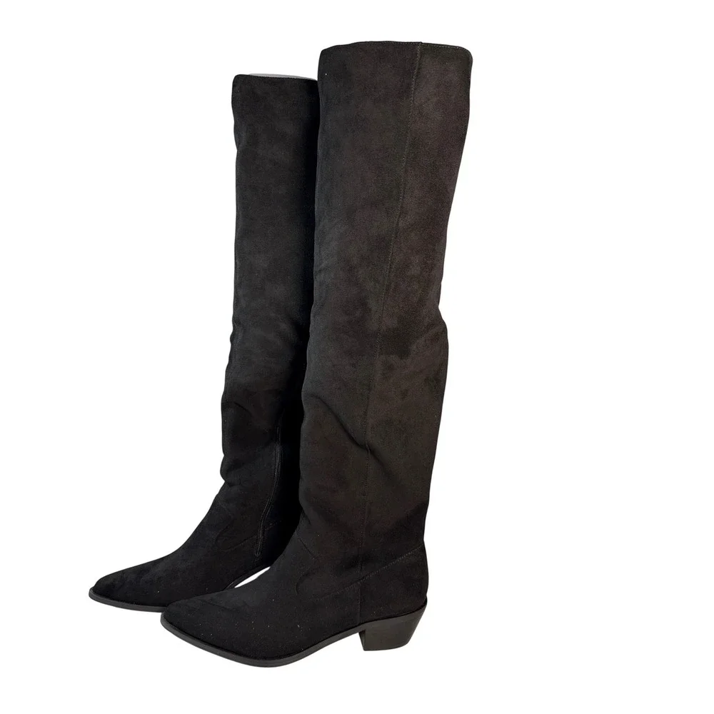 Rebecca Minkoff Jennis1 Boots Womens 8.5 Black  Suede Over The Knee